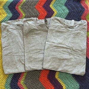 3 Next Level Gray Tri-Blend Crewneck Short Sleeve Shirts - Mens L